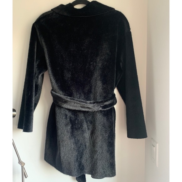 NWT Apparis Marine Faux Fur Reversible Wrap Jacket Black - Picture 10 of 10